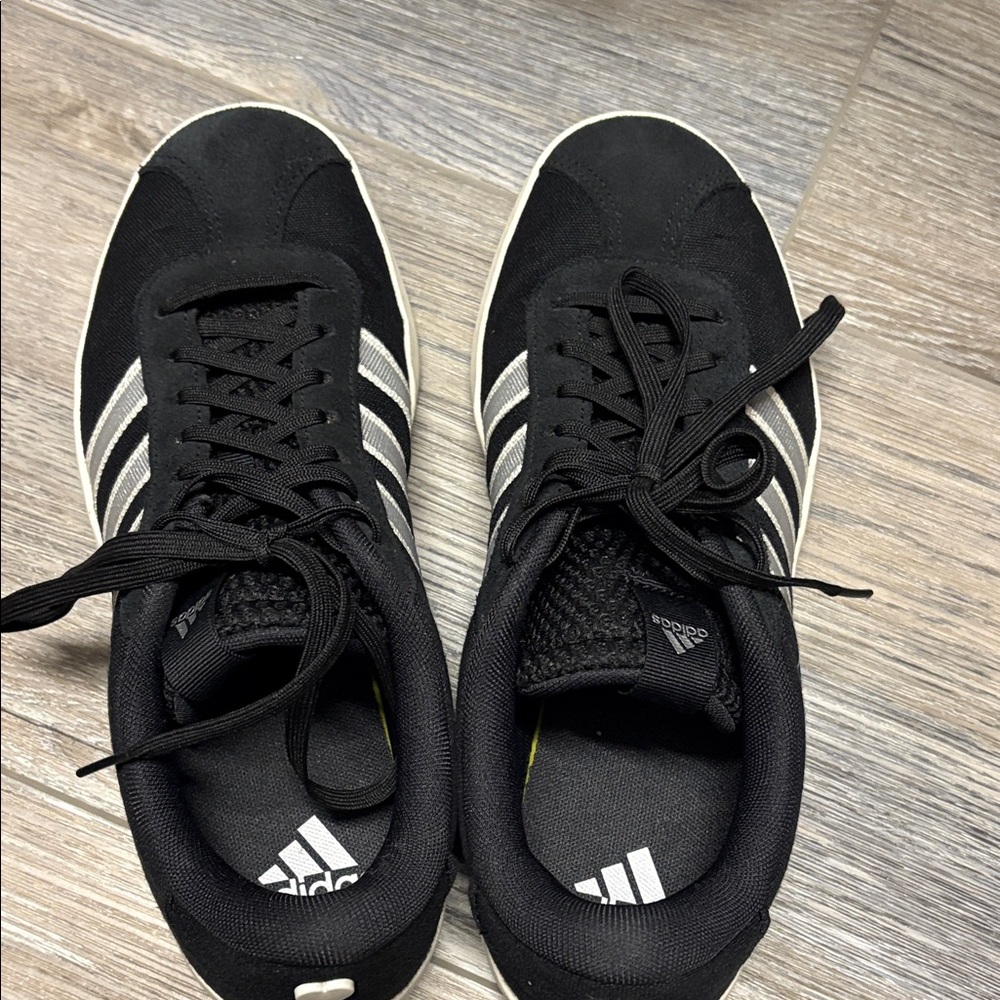 Adidas Men's Black and White Sneakers